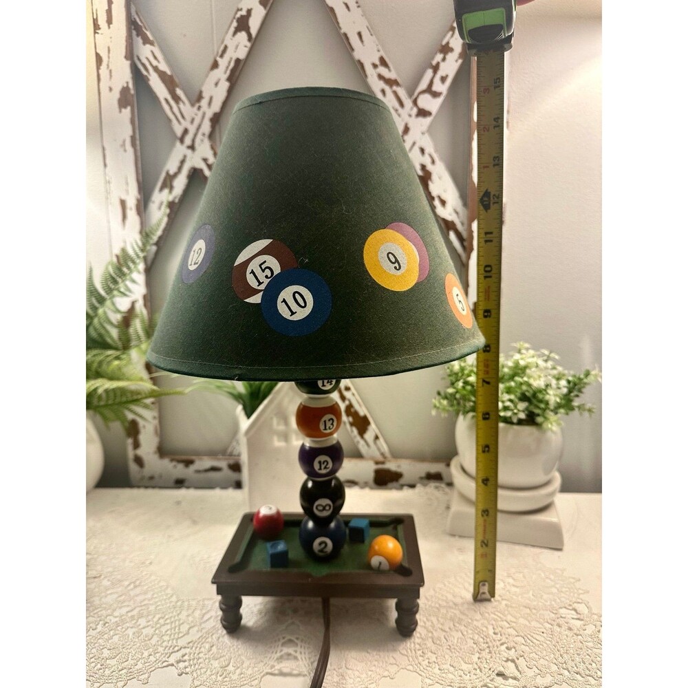 Collections Etc Pool Table Desk Lamp With Shade Working 15in Tall 2005 - Picture 9 of 12